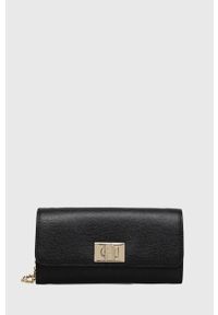 Furla kopertówka skórzana 1927 kolor czarny. Kolor: czarny. Materiał: skórzane. Rodzaj torebki: na ramię #1