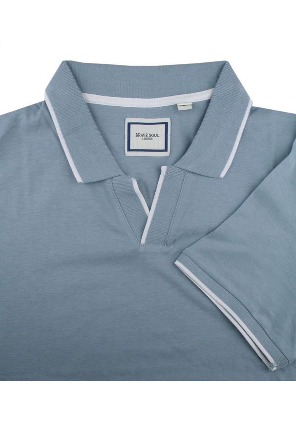 Oryginalna Koszulka Polo - Brave Soul - Niebieska. Okazja: na co dzień. Typ kołnierza: polo. Kolor: niebieski. Materiał: bawełna. Styl: casual