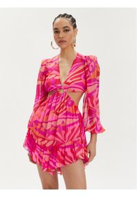 Nissa Sukienka letnia RC14805 Różowy Regular Fit. Kolor: różowy. Materiał: jedwab. Sezon: lato #1