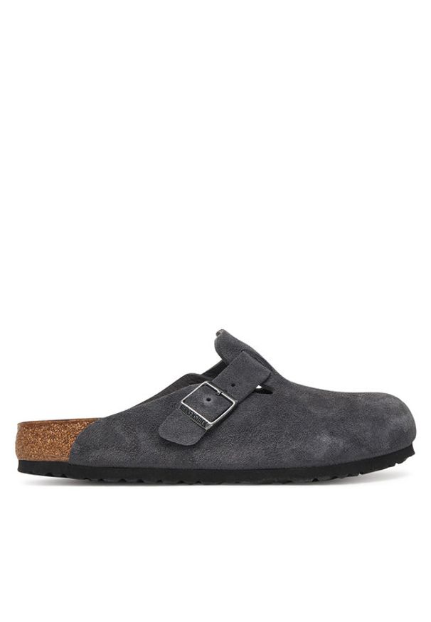 Birkenstock Klapki Boston 1031676 Szary. Kolor: szary. Materiał: zamsz, skóra