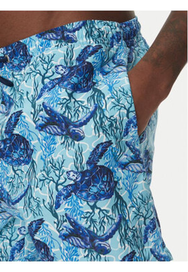 HOM Szorty kąpielowe Tartane 402916 Niebieski Regular Fit. Kolor: niebieski. Materiał: syntetyk