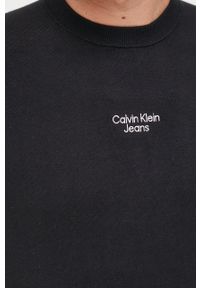 Calvin Klein Jeans sweter J30J320618.9BYY męski kolor czarny lekki. Okazja: na co dzień. Kolor: czarny. Długość rękawa: długi rękaw. Długość: długie. Wzór: aplikacja. Styl: casual #3
