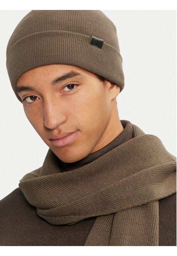 Jack & Jones Zestaw Szalik i Czapka 12163827 Brązowy. Kolor: brązowy. Materiał: akryl