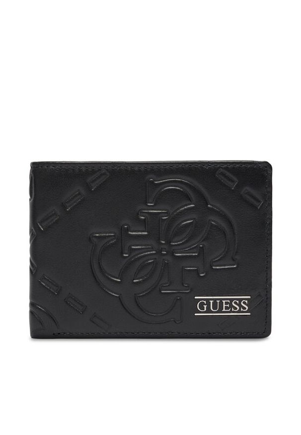 Guess Duży Portfel Męski SMBOMG LEA27 Czarny. Kolor: czarny. Materiał: skóra