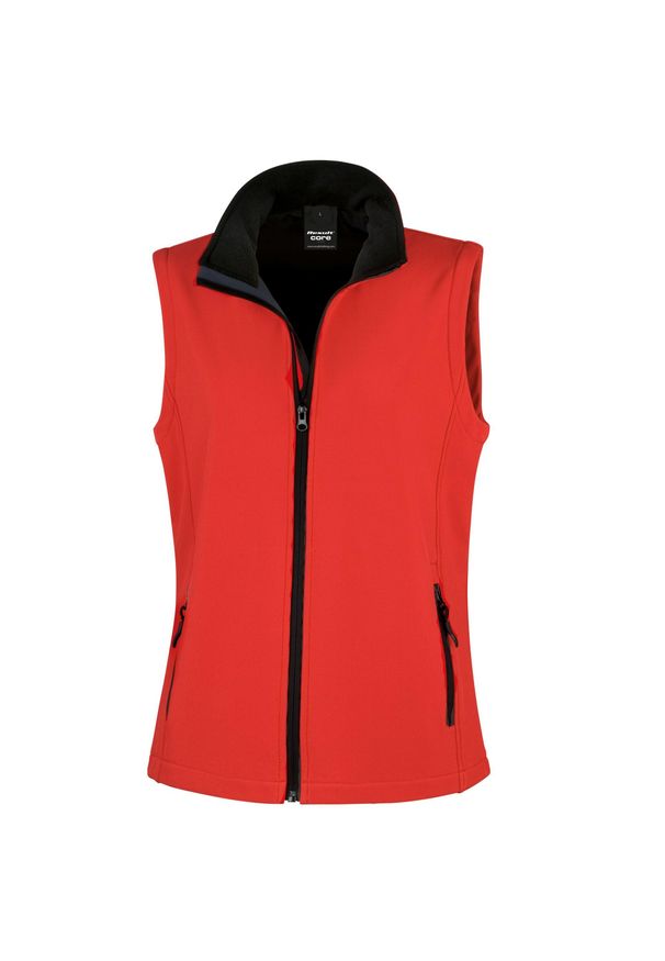 RESULT - Ocieplana Damska Softshell. Kolor: czerwony, wielokolorowy, czarny. Materiał: softshell