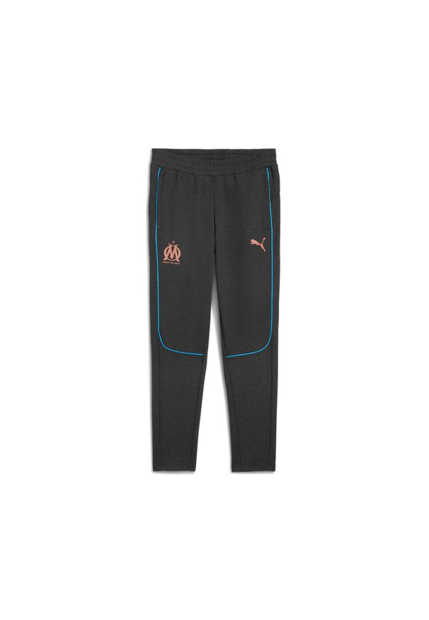 Puma - Spodnie dresowe OM Casuals 2024/25. Kolor: szary. Materiał: dresówka. Sport: piłka nożna