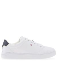 TOMMY HILFIGER - Buty Tommy Hilfiger Essential Leather Flag Cupsole FW0FW07427-0LG - białe. Kolor: biały. Materiał: skóra, guma, poliester. Szerokość cholewki: normalna. Wzór: aplikacja. Sport: turystyka piesza #1