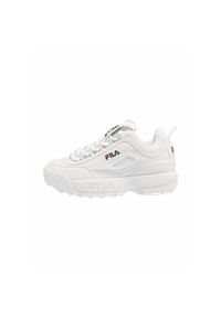 Buty sportowe Sneakersy dziewczęce Fila Disruptor Teens. Kolor: biały, beżowy, wielokolorowy. Materiał: tkanina, skóra, guma, materiał, syntetyk. Sport: turystyka piesza #1
