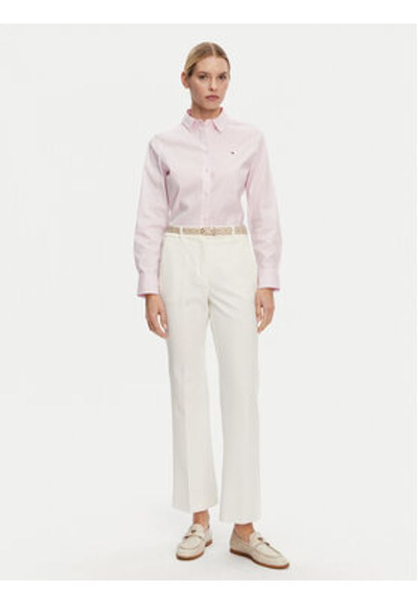 TOMMY HILFIGER - Tommy Hilfiger Koszula WW0WW44084 Różowy Regular Fit. Kolor: różowy. Materiał: bawełna