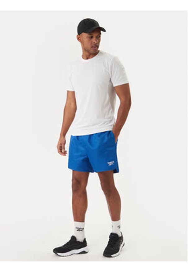 Reebok Szorty sportowe Best RK25557CCM Niebieski Regular Fit. Kolor: niebieski. Materiał: syntetyk. Styl: sportowy