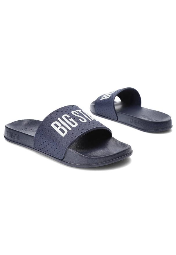 Big-Star - Granatowe Klapki Big Star Męskie Buty Na Lato. Okazja: na co dzień, na plażę. Kolor: niebieski. Sezon: lato. Styl: sportowy, casual, elegancki