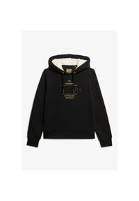 Bluza damska z kapturem Superdry Luxe Metallic Logo. Typ kołnierza: kaptur. Kolor: czarny. Materiał: skóra #1