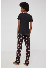 Answear Lab piżama damska kolor czarny. Kolor: czarny. Materiał: dzianina. Długość: krótkie #6