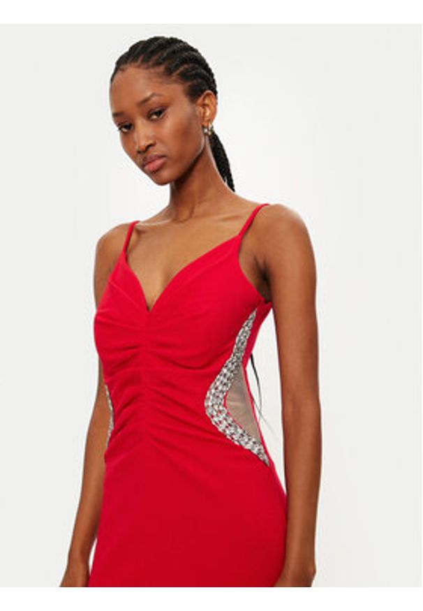 Rinascimento Sukienka wieczorowa CFC0121948003 Czerwony Slim Fit. Kolor: czerwony. Materiał: syntetyk. Styl: wizytowy