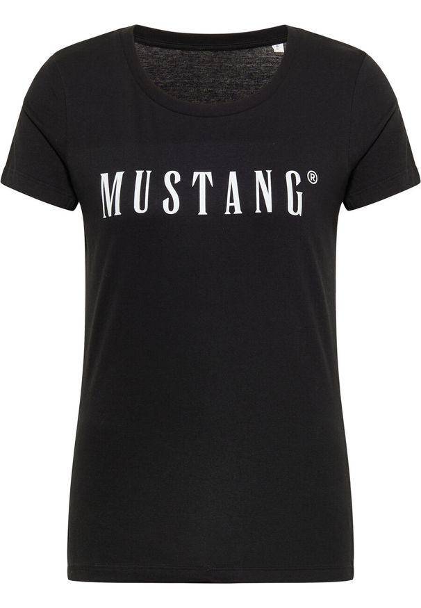 Mustang - MUSTANG Alina C Tee Logo Damski T-shirt Koszulka Black 1013222 4142