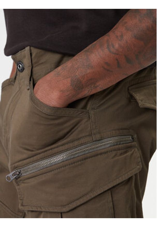 G-Star RAW - G-Star Raw Spodnie materiałowe Rovic D02190 5126 1260 Khaki Regular Fit. Kolor: brązowy. Materiał: bawełna
