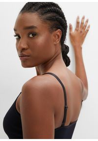 bonprix - Biustonosz bustier bezszwowy Feel Comfort w prążek. Kolor: czarny. Materiał: materiał. Wzór: prążki #3