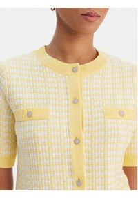 Morgan Kardigan 261-MIRES Żółty Slim Fit. Kolor: żółty. Materiał: syntetyk #3