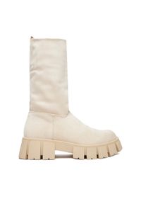 DeeZee Botki 9019Y-1 Beżowy. Kolor: beżowy. Materiał: materiał