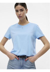 Vero Moda T-Shirt Paula 10243889 Błękitny Regular Fit. Kolor: niebieski. Materiał: bawełna #3