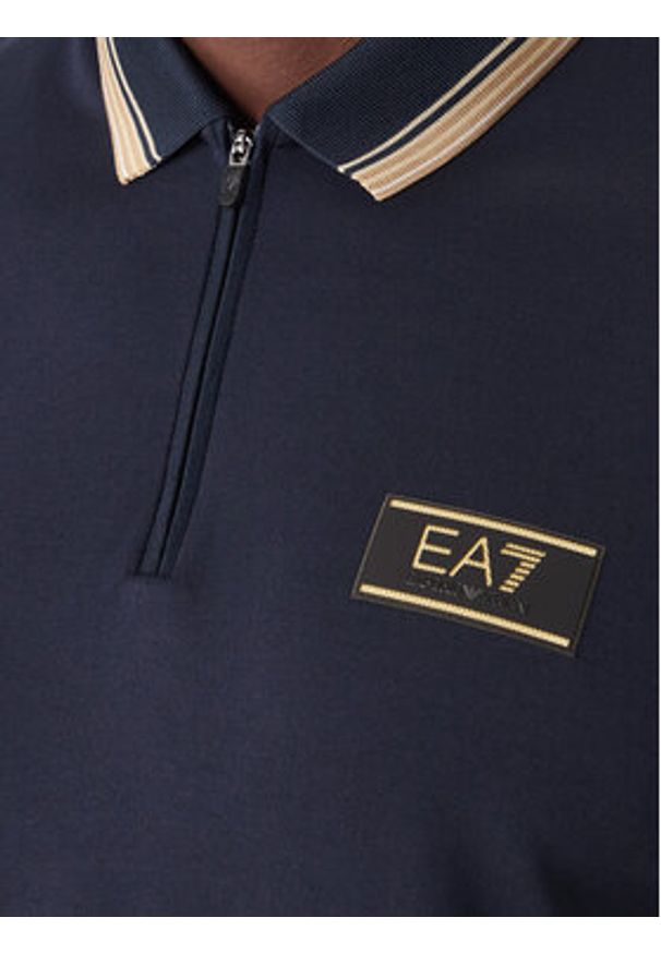 EA7 Emporio Armani Polo 7M001333 AF13739 UB102 Granatowy Regular Fit. Typ kołnierza: polo. Kolor: niebieski. Materiał: wiskoza