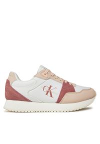 Calvin Klein Jeans Sneakersy Runner Low Lace Mix Ml Btw YW0YW01436 Biały. Kolor: biały. Materiał: materiał #1