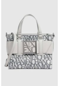 Armani Exchange - ARMANI EXCHANGE Mała szara torebka klasyczna. Kolor: szary. Rozmiar: małe. Styl: klasyczny