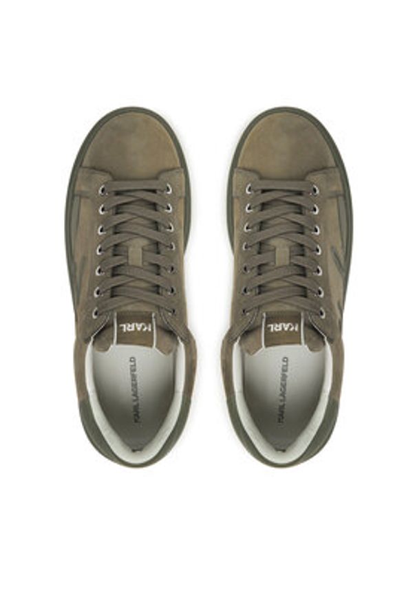 Karl Lagerfeld - KARL LAGERFELD Sneakersy Kapri KL52542F Khaki. Kolor: brązowy. Materiał: nubuk, skóra