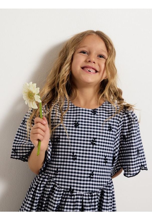 Reserved - Sukienka w kratę - wielobarwny. Materiał: bawełna