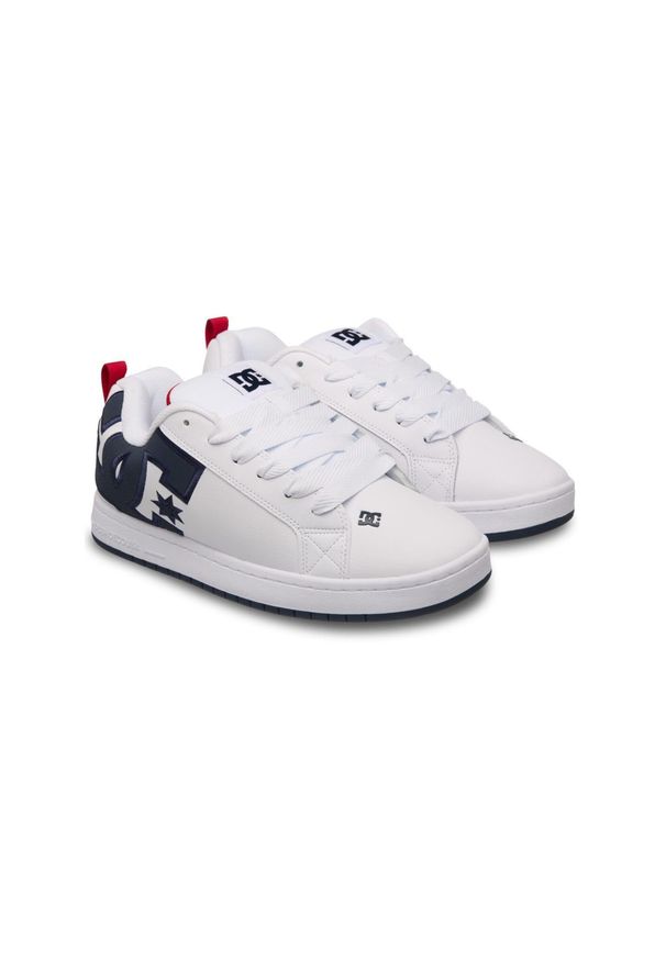 DC Shoes - Buty skórzane dla Mężczyzn COURT GRAFFIK. Zapięcie: sznurówki. Kolor: biały. Materiał: skóra. Szerokość cholewki: normalna. Sport: turystyka piesza