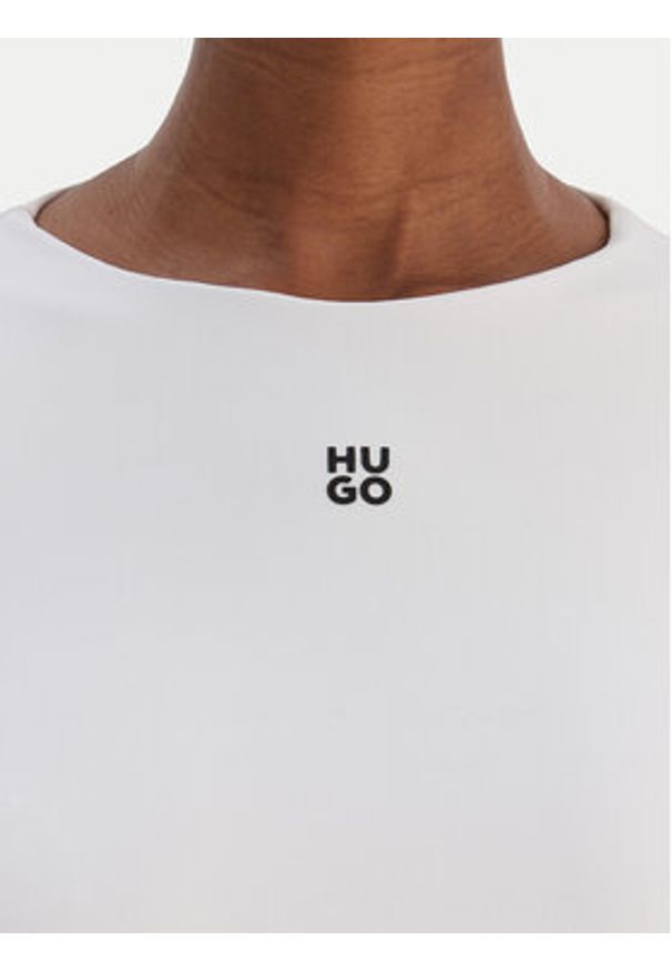 Hugo - HUGO Bluzka Dasiia 50545208 Biały Slim Fit. Kolor: biały. Materiał: syntetyk