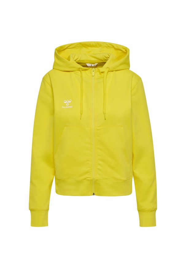Damska bluza dresowa z kapturem Hummel Go 2.0. Typ kołnierza: kaptur. Kolor: żółty. Materiał: dresówka. Sport: fitness