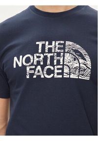The North Face T-Shirt Woodcut Dome NF0A87NX Granatowy Regular Fit. Kolor: niebieski. Materiał: bawełna