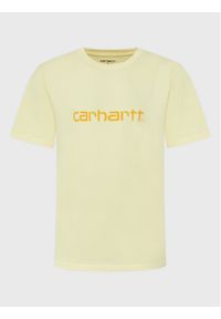 Carhartt WIP T-Shirt Script I031047 Żółty Regular Fit. Kolor: żółty. Materiał: bawełna