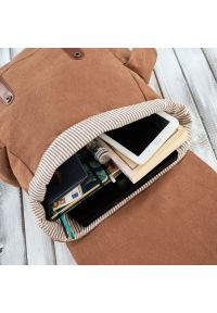 Plecak męski A4 ze skóry wegańskiej PAOLO PERUZZI E-03-BR brązowy. Kolor: brązowy. Materiał: materiał. Wzór: paski #1