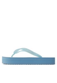 Calvin Klein Jeans Japonki Beach Sandal Flatform Monologo YW0YW01617 Niebieski. Kolor: niebieski
