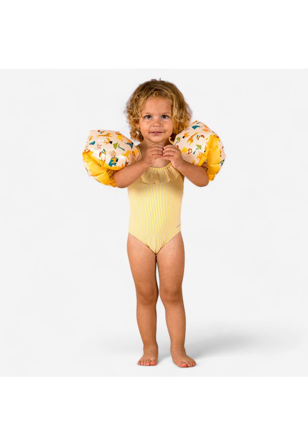 NABAIJI - Strój jednoczęściowy pływacki dla malucha Nabaiji Madina Lanza. Kolor: żółty. Materiał: materiał, poliester, elastan, poliamid. Wzór: kolorowy