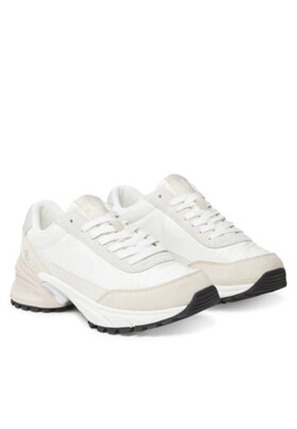 Calvin Klein Jeans Sneakersy Hike Runner Mg Nylon Perl YW0YW01963 Biały. Kolor: biały. Materiał: skóra