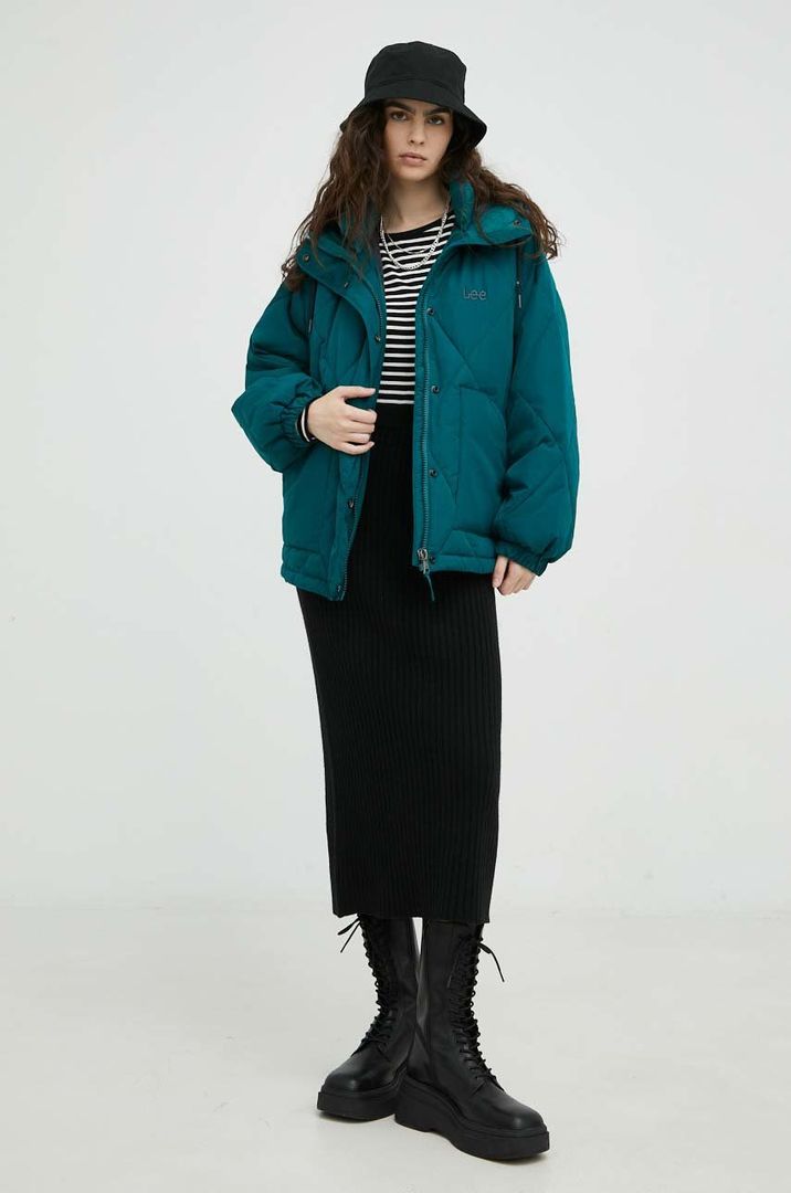 Zielona kurtka Lee raglanowy rękaw L55LEV96 / 05401018906455