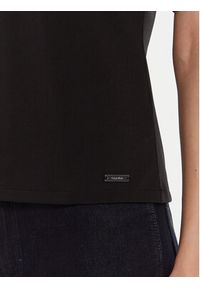 Calvin Klein Polo LV044C221G Czarny Slim Fit. Typ kołnierza: polo. Kolor: czarny. Materiał: syntetyk #4