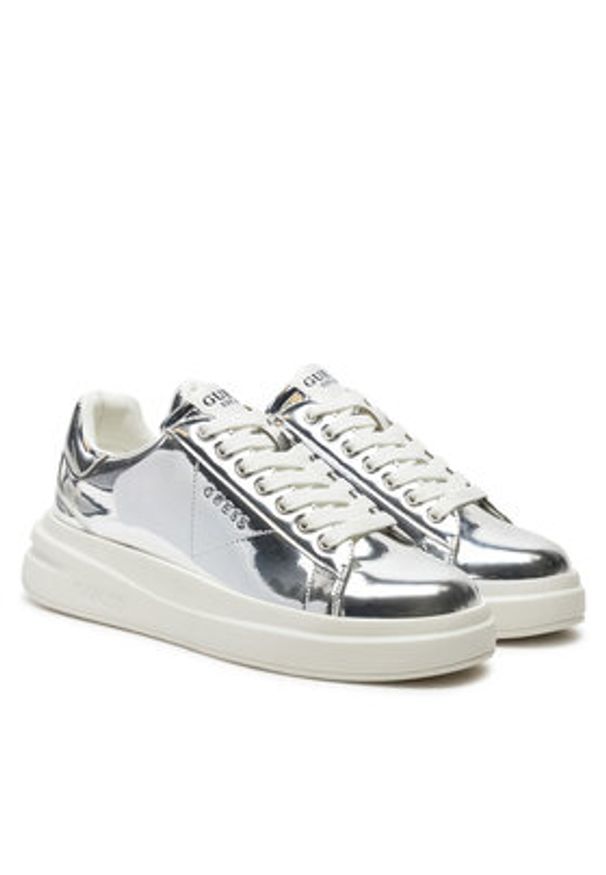 Guess Sneakersy FLPELB PAF12 Srebrny. Kolor: srebrny. Materiał: skóra