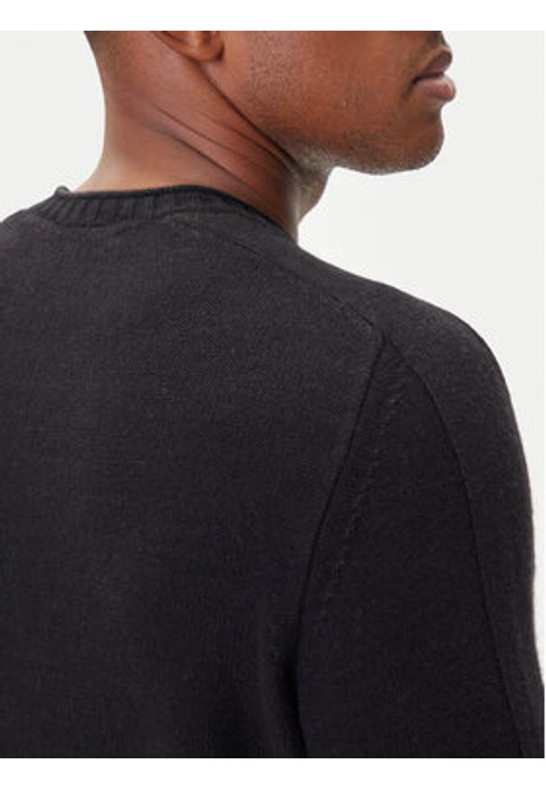 Aeronautica Militare Sweter 252MA1586UL00904 Czarny Regular Fit. Kolor: czarny. Materiał: wełna, bawełna