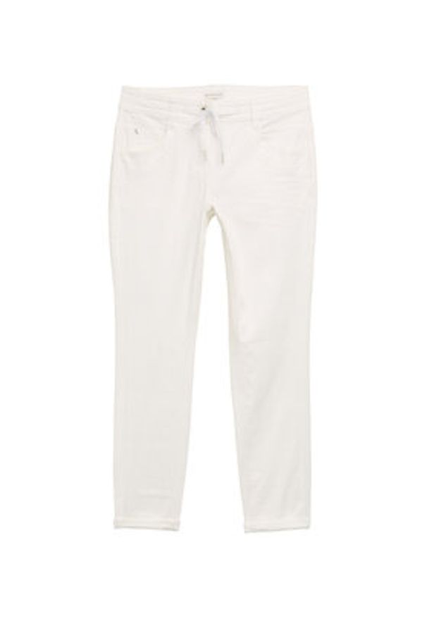 Tom Tailor Spodnie materiałowe 1040963 Biały Tapered Fit. Kolor: biały. Materiał: bawełna