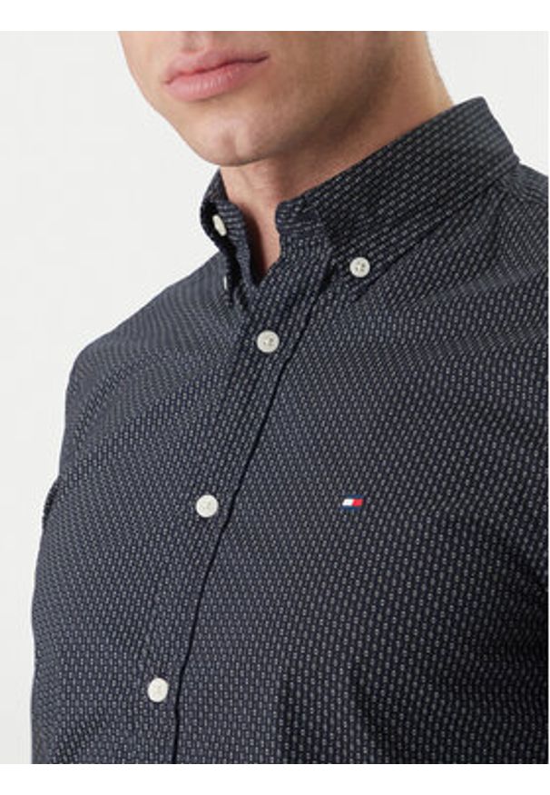 TOMMY HILFIGER - Tommy Hilfiger Koszula MW0MW42460 Granatowy Slim Fit. Kolor: niebieski. Materiał: bawełna