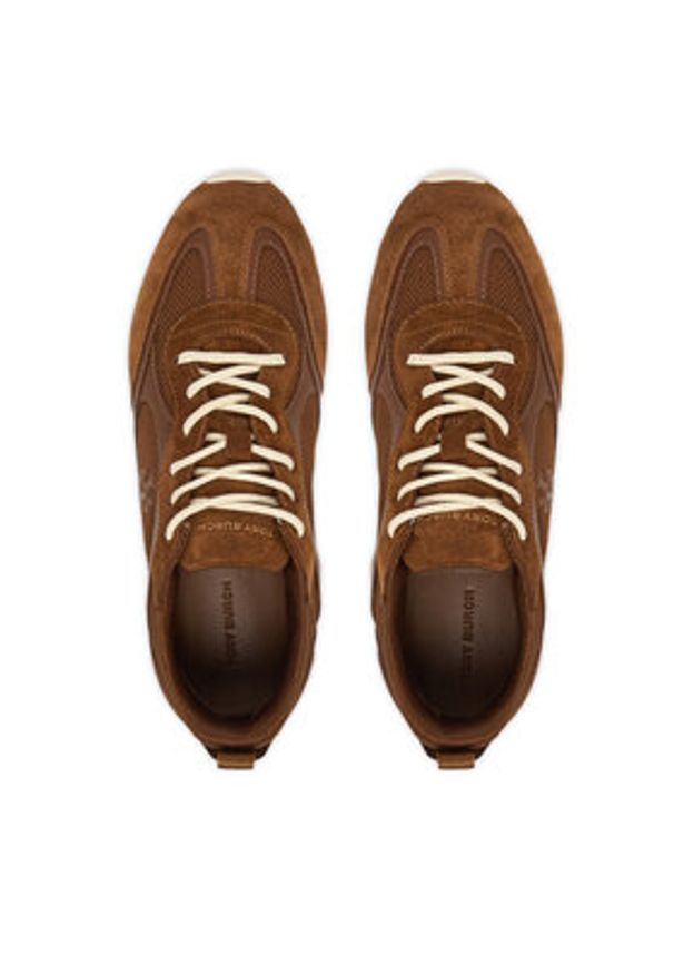Tory Burch Sneakersy Field 176839 Brązowy. Kolor: brązowy. Materiał: skóra, zamsz