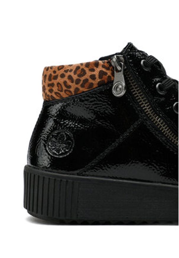 Rieker Trzewiki M6434-01 Czarny. Kolor: czarny. Materiał: skóra