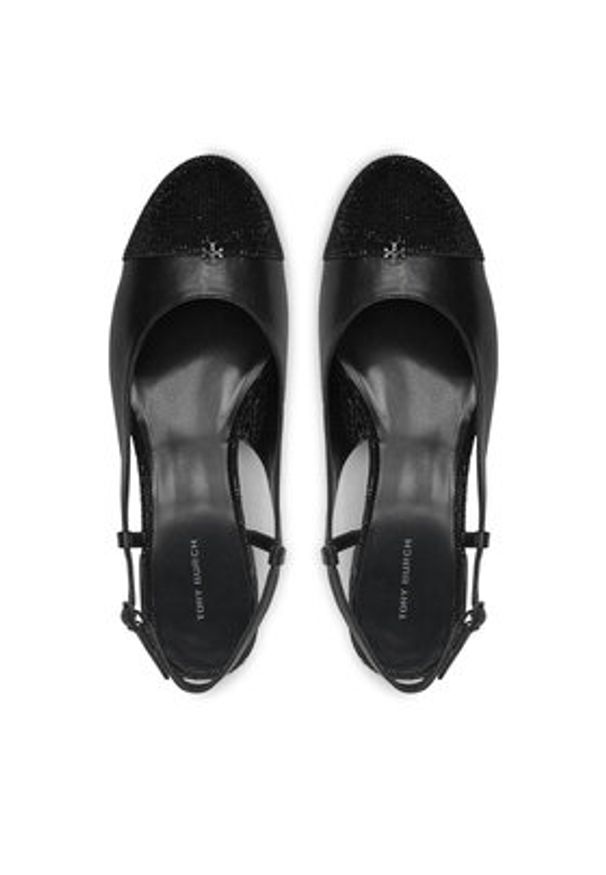 Tory Burch Sandały Cap-Toe Pave Singback Pump 160256 Czarny. Kolor: czarny. Materiał: skóra