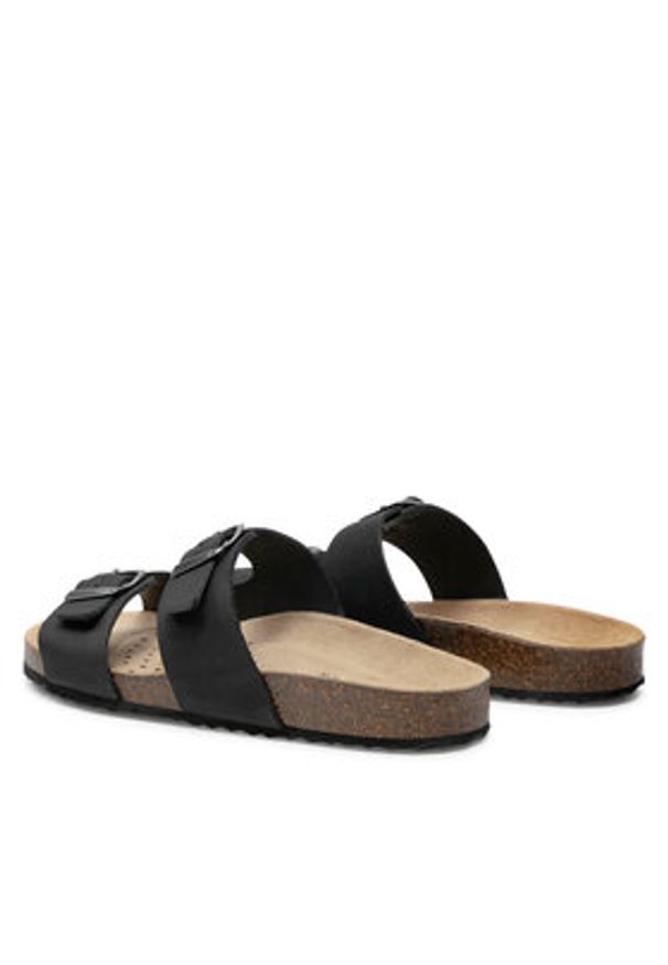 Geox Klapki D Brionia D35LSL 00032 C9999 Czarny. Kolor: czarny. Materiał: nubuk, skóra