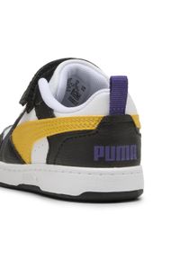 Puma - Sneakersy PUMA Rebound V6 Lo dla małych dzieci PUMA Black Yellow Sizzle White. Kolor: czarny, biały, wielokolorowy, żółty. Szerokość cholewki: normalna. Sport: turystyka piesza, koszykówka