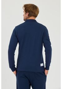 La Martina - LA MARTINA Granatowy męski longsleeve polo Piquet Stretch, Rozmiar XL. Typ kołnierza: polo. Kolor: czarny. Długość rękawa: długi rękaw #8